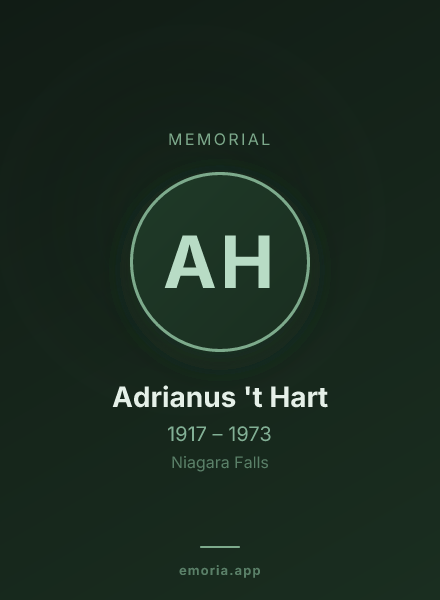 Memorial portrait of Adrianus 't Hart