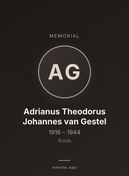 Memorial portrait of Adrianus Theodorus Johannes van Gestel