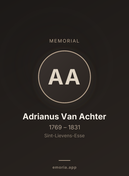 Memorial portrait of Adrianus Van Achter