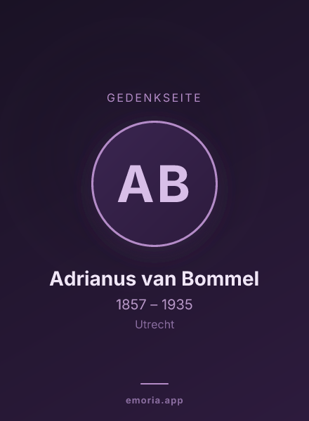 Gedenkportrait von Adrianus van Bommel