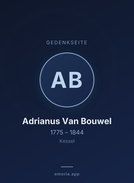 Gedenkportrait von Adrianus Van Bouwel