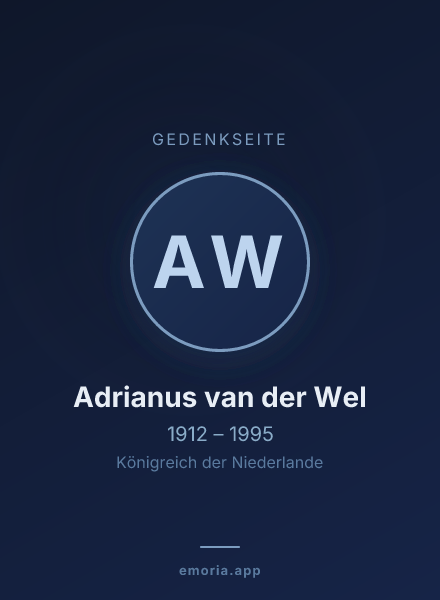 Gedenkportrait von Adrianus van der Wel