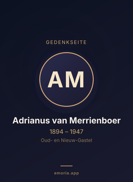 Gedenkportrait von Adrianus van Merrienboer