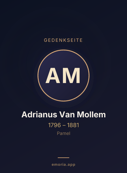 Gedenkportrait von Adrianus Van Mollem