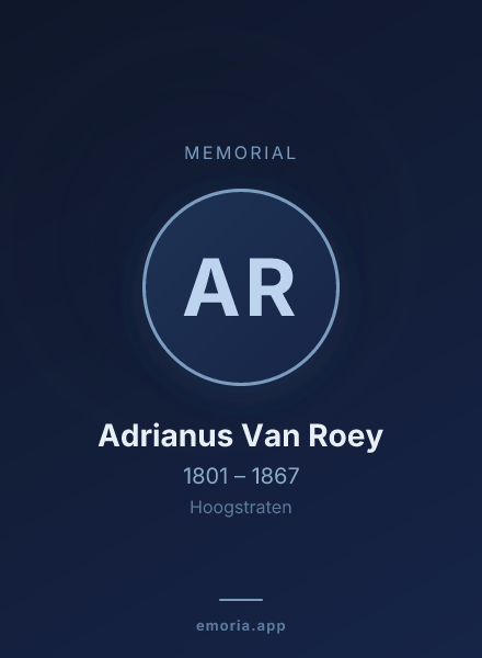 Memorial portrait of Adrianus Van Roey