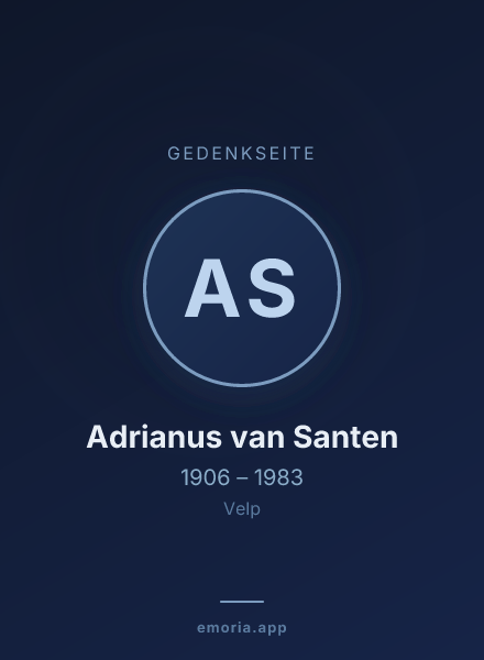 Gedenkportrait von Adrianus van Santen