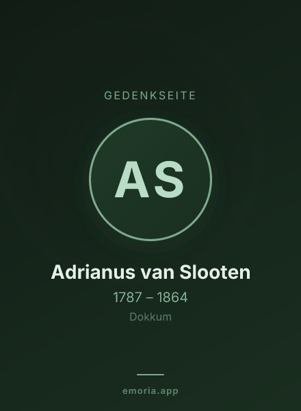 Gedenkportrait von Adrianus van Slooten