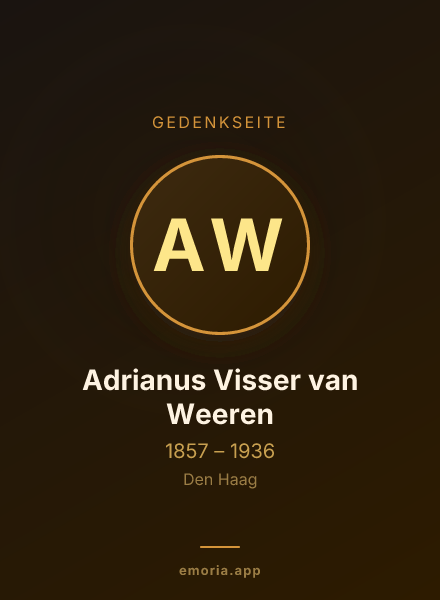 Gedenkportrait von Adrianus Visser van Weeren