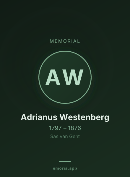 Memorial portrait of Adrianus Westenberg