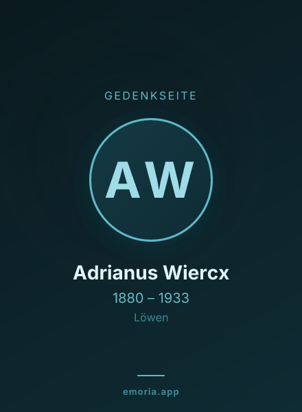 Gedenkportrait von Adrianus Wiercx