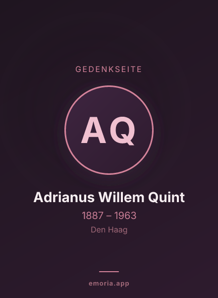 Gedenkportrait von Adrianus Willem Quint