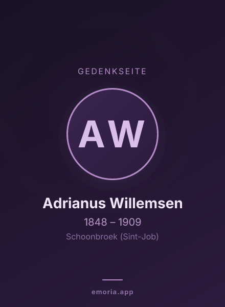 Gedenkportrait von Adrianus Willemsen