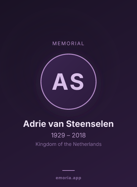 Memorial portrait of Adrie van Steenselen