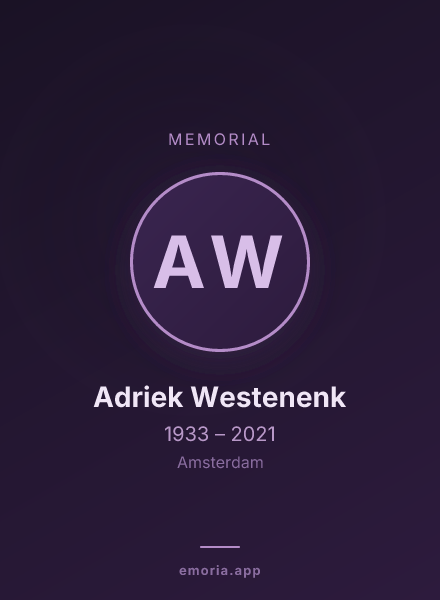 Memorial portrait of Adriek Westenenk