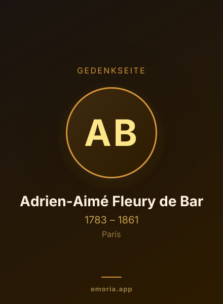 Gedenkportrait von Adrien-Aimé Fleury de Bar