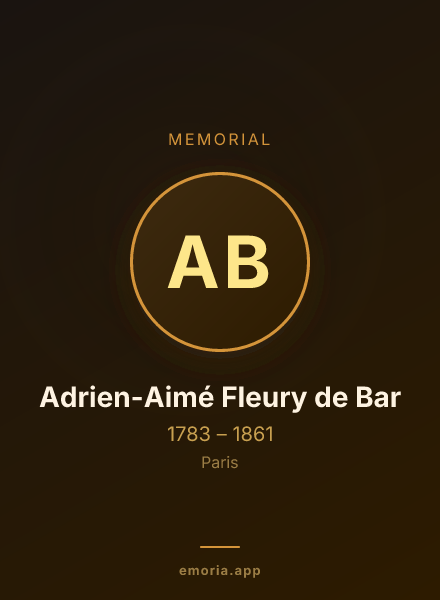 Memorial portrait of Adrien-Aimé Fleury de Bar