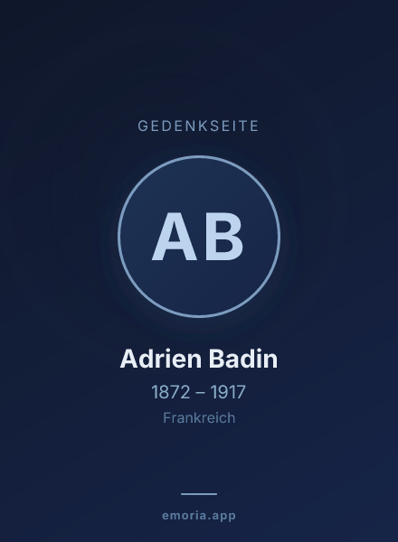 Gedenkportrait von Adrien Badin