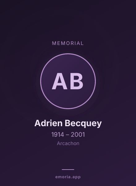 Memorial portrait of Adrien Becquey