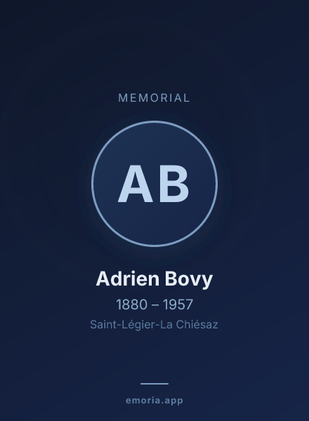 Memorial portrait of Adrien Bovy