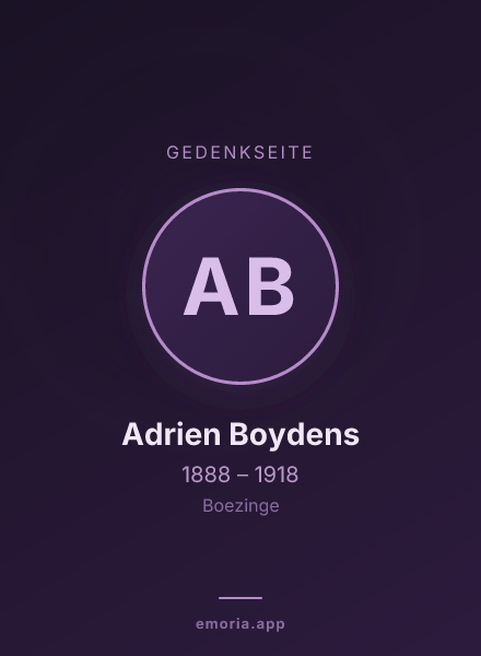 Gedenkportrait von Adrien Boydens