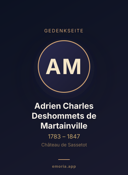 Gedenkportrait von Adrien Charles Deshommets de Martainville