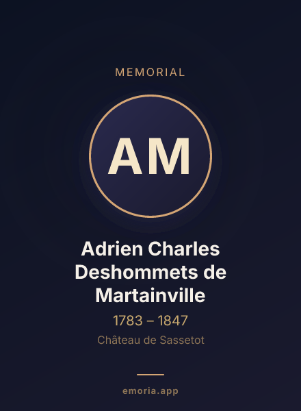 Memorial portrait of Adrien Charles Deshommets de Martainville