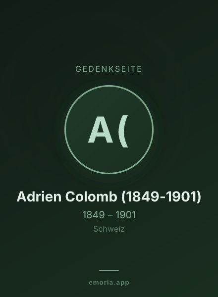 Gedenkportrait von Adrien Colomb (1849-1901)