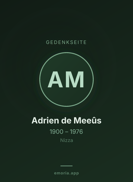 Gedenkportrait von Adrien de Meeûs