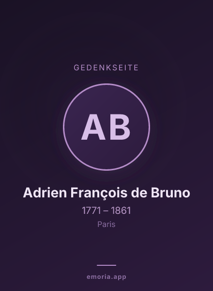Gedenkportrait von Adrien François de Bruno