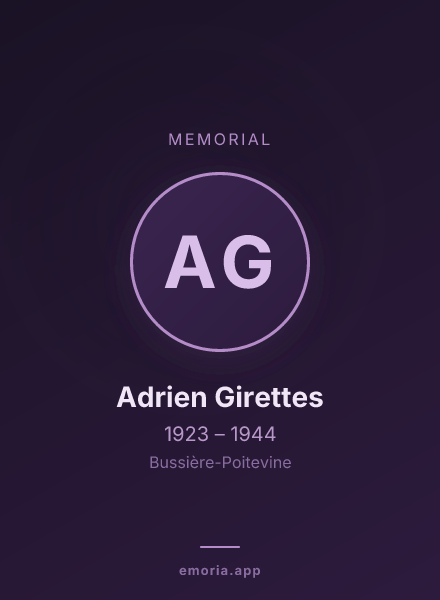 Memorial portrait of Adrien Girettes
