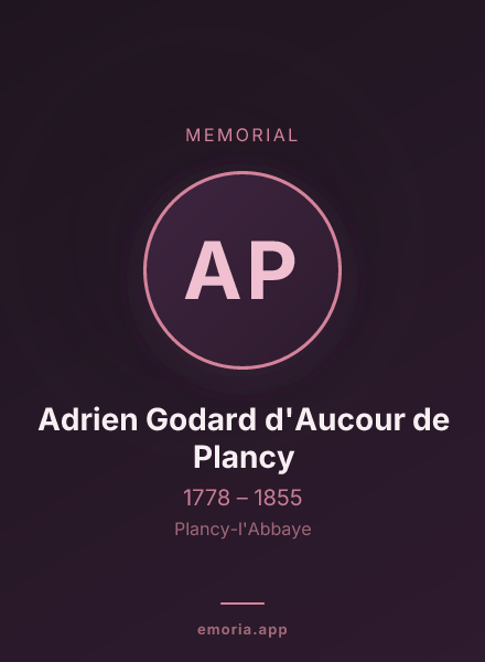 Memorial portrait of Adrien Godard d'Aucour de Plancy