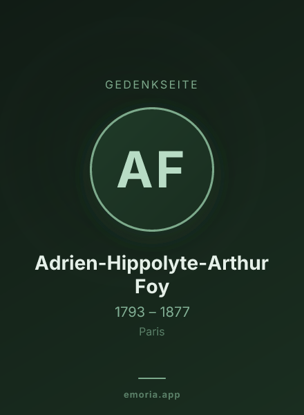 Gedenkportrait von Adrien-Hippolyte-Arthur Foy