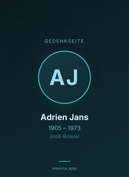 Gedenkportrait von Adrien Jans