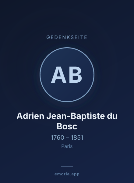Gedenkportrait von Adrien Jean-Baptiste du Bosc