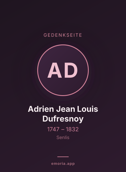 Gedenkportrait von Adrien Jean Louis Dufresnoy