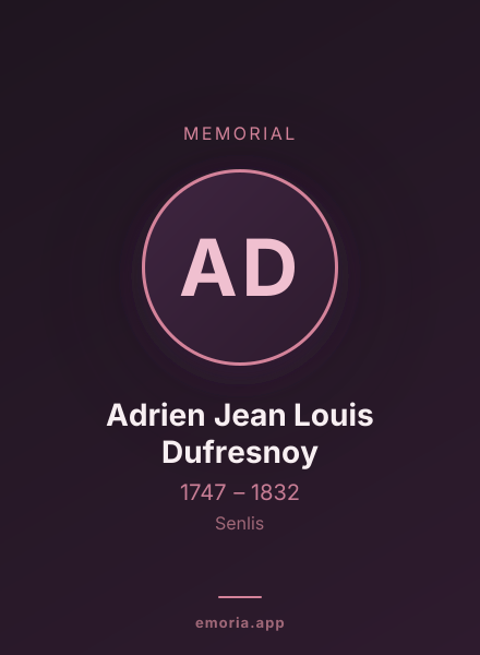 Memorial portrait of Adrien Jean Louis Dufresnoy