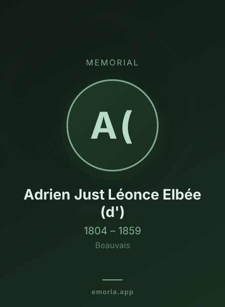 Memorial portrait of Adrien Just Léonce Elbée (d')