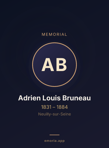 Memorial portrait of Adrien Louis Bruneau