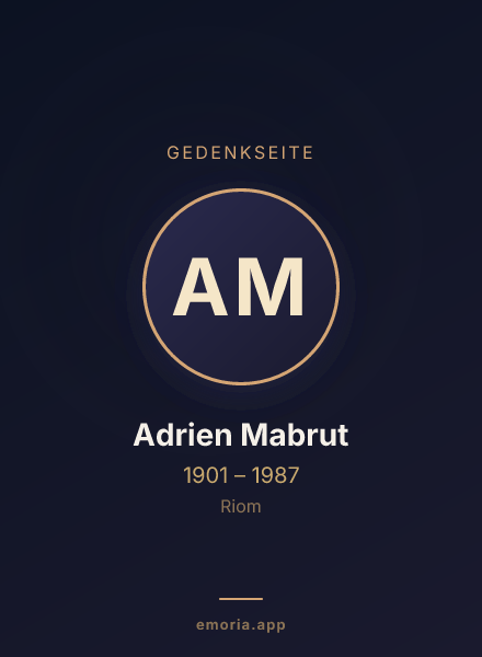 Gedenkportrait von Adrien Mabrut