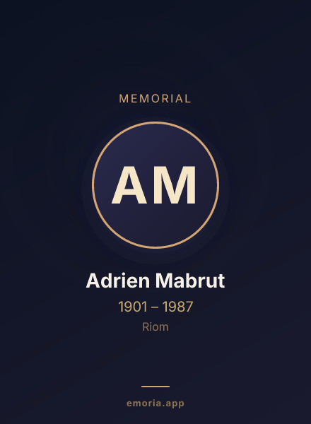 Memorial portrait of Adrien Mabrut
