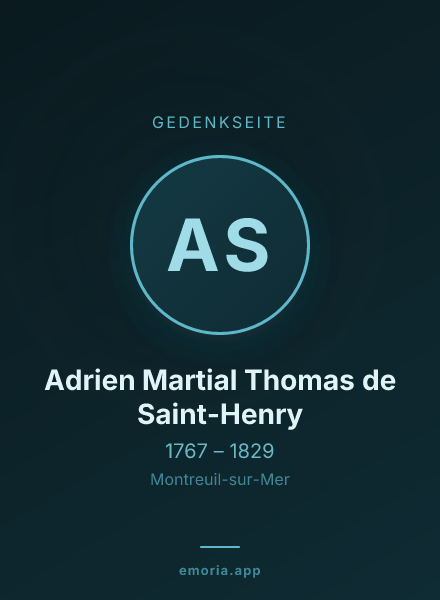 Gedenkportrait von Adrien Martial Thomas de Saint-Henry