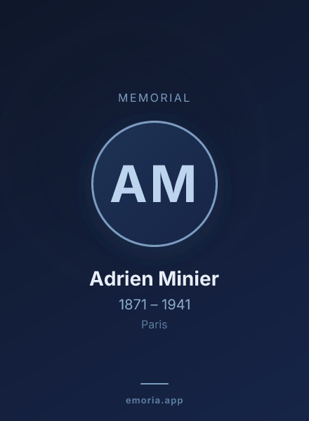 Memorial portrait of Adrien Minier