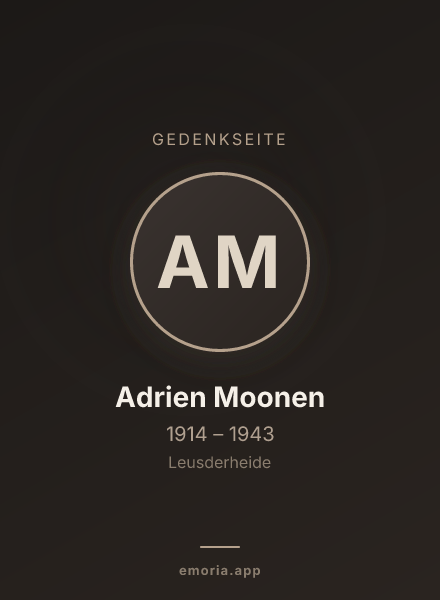 Gedenkportrait von Adrien Moonen