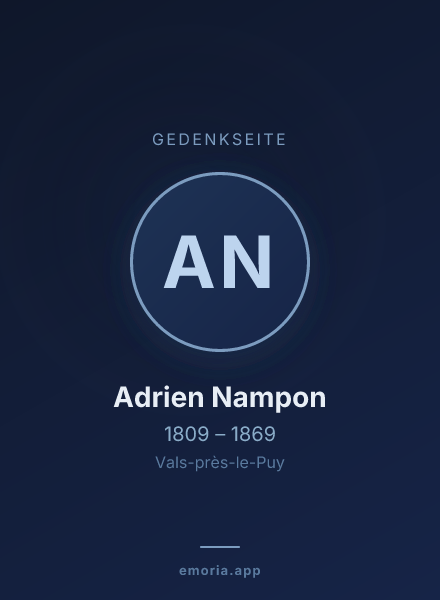 Gedenkportrait von Adrien Nampon