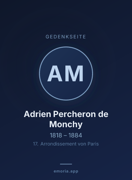 Gedenkportrait von Adrien Percheron de Monchy