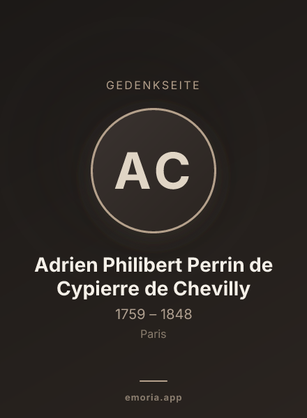 Gedenkportrait von Adrien Philibert Perrin de Cypierre de Chevilly