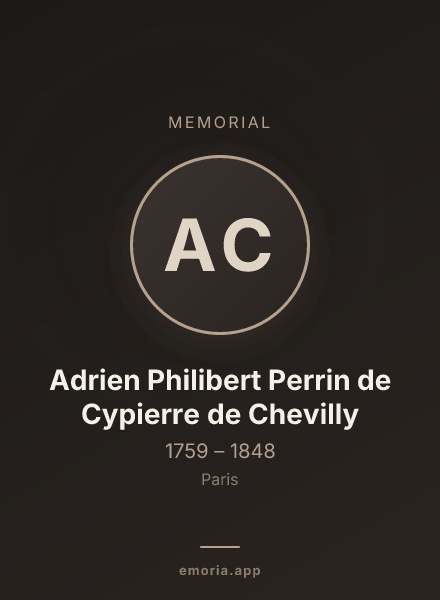 Memorial portrait of Adrien Philibert Perrin de Cypierre de Chevilly