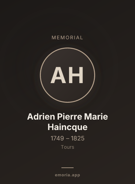 Memorial portrait of Adrien Pierre Marie Haincque