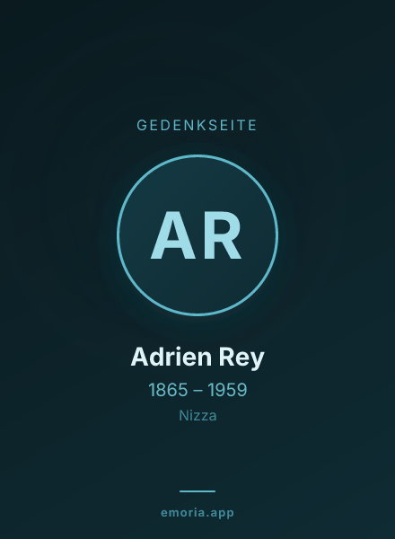 Gedenkportrait von Adrien Rey