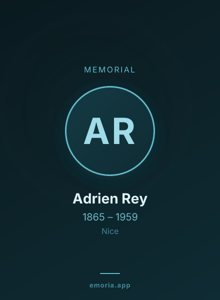 Memorial portrait of Adrien Rey
